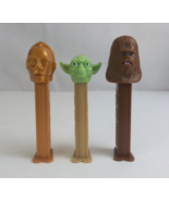 Lot of 3 Star Wars Pez Dispensers Chewbacca, Yoda, &amp; C3PO (D) - £7.72 GBP
