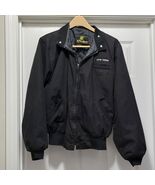 Vintage K Products John Deere Black Zip up Bomber Jacket USA Men&#39;s L - $52.56 CAD