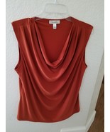 Dress Barn Women&#39;s Draped Front Neckline Top, Size XL, Color Rust. Measu... - $21.95 CAD