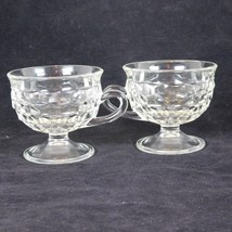 Set of 2 Colony Whitehall Clear Glass Footed Punch Cup 3 inch tall Vintage - £6.17 GBP