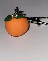 Orange  Keychain Accessory Food Charm Fruit Orange Citrus - $8.75