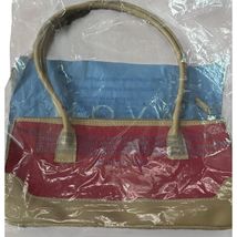 VTG Avon Denim Handbag Purse 2001 Gingham Lining Tan Burgundy Y2K NEW NO... - $18.80