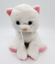 The Bear Factory Cat Kitten White Pink w Blue Eyes Plush 14&quot;  Stuffed Toy B315 - £13.31 GBP
