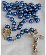 Blue navy pearls Rosary - $46.59 CAD