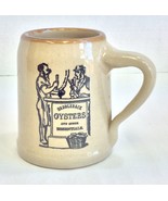 Saddleback Oysters Stoneware Stein Western Monmouth USA Maple Leaf Vintage - $9.22 CAD