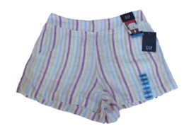 Nwt Gap Dotted Sun Stripe Womens Linen Shorts Vertical Stripes Size Lg Elastic - £11.99 GBP