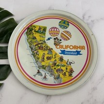 Disneyland Vintage Souvenir Tray Tin Metal California Map White Mickey Minnie - £15.60 GBP