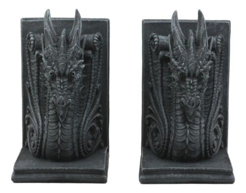 Dragonstone Gothic Guardian Of Bibliography Dragon Bookend Set of Two Figurine Item image 4