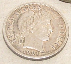 1901 P Silver Barber Dime Very Fine Dime.   20230074 - $19.99