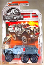 2018 Matchbox Jurassic World 2/18 ARMORED ACTION TRUCK Lt Blue-Gray w/Gr... - $9.95