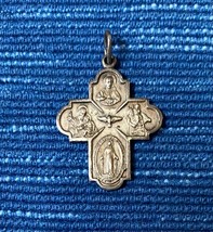 Four Way Catholic Cross Jesus 4-Way Medal French Pendant 987A - $15.43