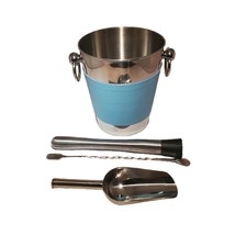 Cocktail Maker Bar Set 18/8 Stainless Steel Pier 1 Imports Ice Bucket Cr... - £14.26 GBP