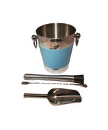Cocktail Maker Bar Set 18/8 Stainless Steel Pier 1 Imports Ice Bucket Cr... - £13.97 GBP