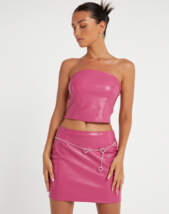 Motel Rocks Dena Top IN PU Rosa Acceso (MR95) - $21.38