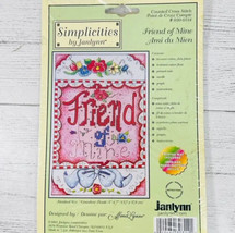 Vtg Friend of Mine Simplicities Janlynn Counted Cross Stitch Kit Floss Fabric - £15.84 GBP
