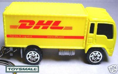 KEY CHAIN LOGISTICS DHL YELLOW VAN BOX DELIVERY TRUCK