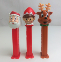 Lot of 3 Christmas Pez Dispensers Santa, Red Elf, &amp; Reindeer (M) - $9.69