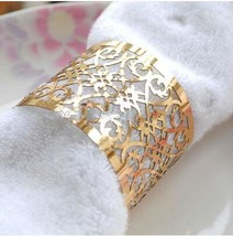 50pcs Wedding Favors Laser Cut Towel Wrappers,Metallic Paper Gold Napkin Rings - $17.00