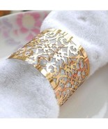 50pcs Wedding Favors Laser Cut Towel Wrappers,Metallic Paper Gold Napkin... - £13.37 GBP