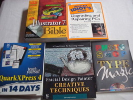 5 Books for Your PC Photoshop, Illustrator 7, Quark Express  - £15.73 GBP