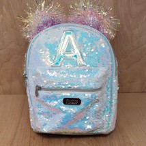 Justice Girls Mini Backpack Purse Flip Sequin Pom Pom Initial Tote A - £18.41 GBP