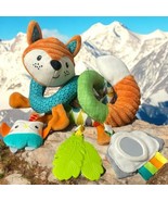 Infantino Go Gaga Soft Spiral Car Seat Rattle Activity Toy Fox Owl Teether - $212.41 MXN