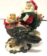 Christmas SANTA CLAUS RIDING EAGLE 5 1/4&quot; Figurine - £11.68 GBP