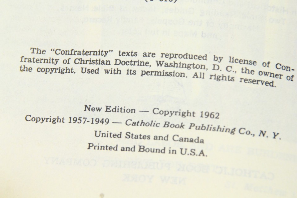 Holy Bible Saint Joseph New Catholic Edition Illustrated 1962 Black Leather Item image 8