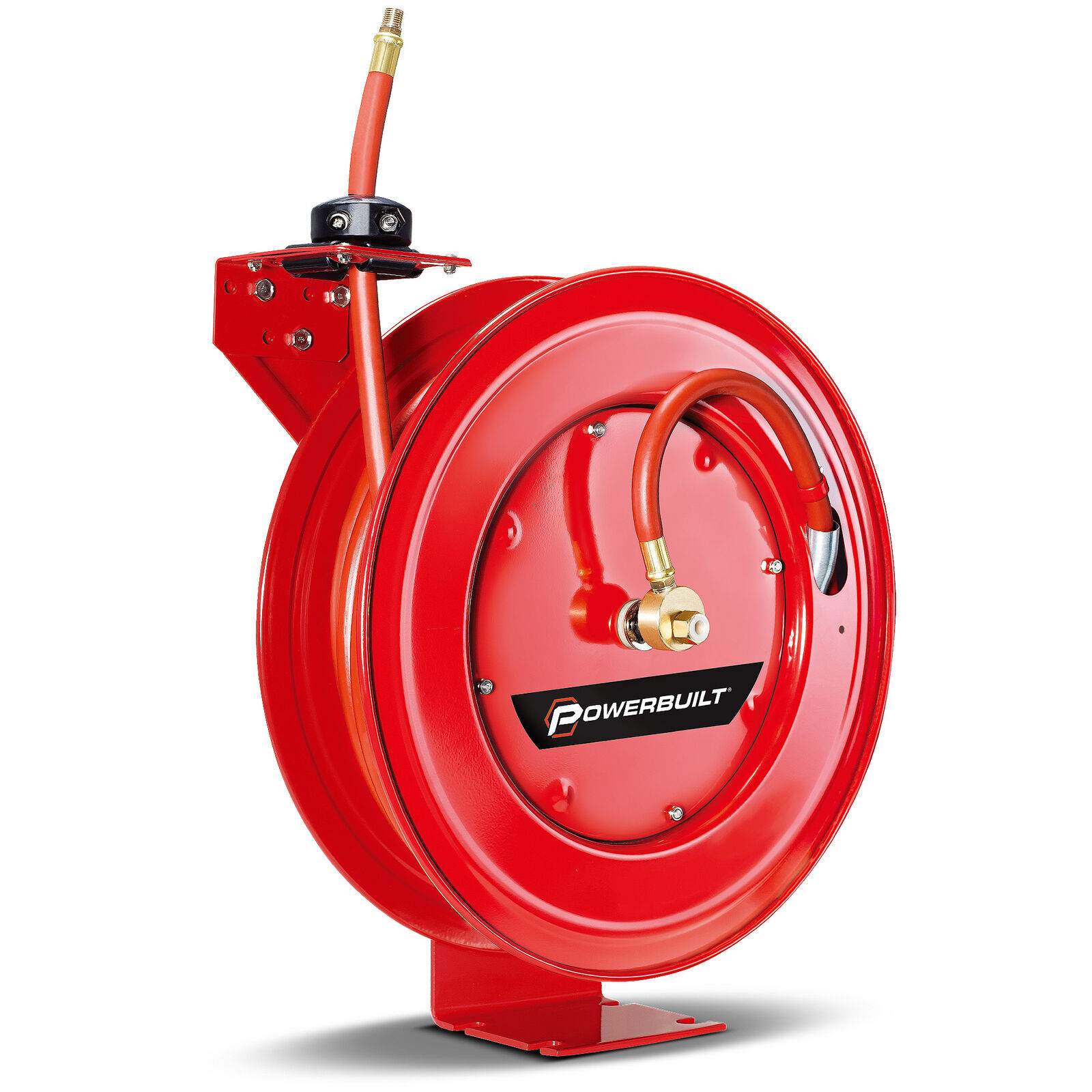 Powerbuilt Heavy Duty Auto Retracting Air Hose Reel with 3/8 Inch by 50 Foot - £163.39 GBP