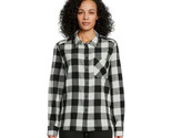 Time and Tru Women&#39;s Button Down Flannel Shirt with Long Sleeves, Size M... - £14.28 GBP