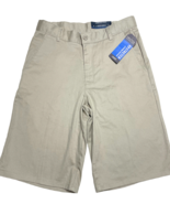Nautica Flat Front Shorts Boys Size 18 Khaki Adjustable Waist 11.5&quot; Inse... - £7.46 GBP