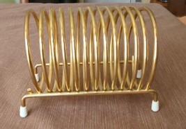Vintage MCM Gold-Tone Metal Desk Spiral Coil File Letter Mail Holder Organizer - £9.15 GBP