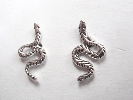 Slithering Snake Serpent 925 Sterling Silver Stud Earrings - $4.49