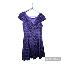 Donna Morgan Women’s size 8 Purple and Black lace sheath dress. See Pictures . - £11.14 GBP