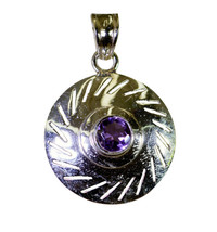 classy Amethyst 925 Sterling Silver Purple Pendant genuine wholesale US ... - $24.97