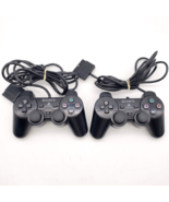 Lot Of 2 PlayStation 2 PS2 Official OEM Black DualShock 2 Controllers SC... - €25,75 EUR