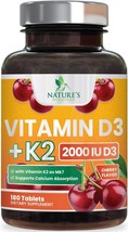 Vitamin D3 with K2 Supplement - High Potency Vitamin D Complex, Chewable - £11.76 GBP+