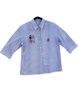 Allison Daley Embroidered Womens 3/4 Sleeve Shirt Stripes Shoes women&#39;s ... - $34.43 CAD