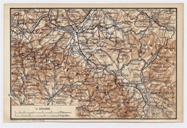 1886 Map Of Zittau Raichenau Bogatynia Frydlant Poland Germany Bohemia Czech Rep - £17.13 GBP