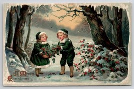 Christmas Children Gather Holly Davidson/ Eller Family Long Pine NE Postcard A36 - £7.82 GBP