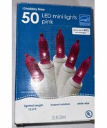 New ! Holiday Time 50 Counts LED Pink Mini Lights White Wire 12 FT Long - $224.48 MXN