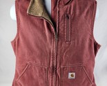 Carhartt Women&#39;s Large Vest fleece lined Red 5-Pocket Very good condition - $89.09