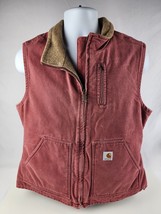 Carhartt Women&#39;s Large Vest fleece lined Red 5-Pocket Very good condition - £71.21 GBP
