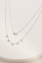 Stella &amp; Dot Necklace (new) DELICATE PETAL NECKLACE - SILVER - (N1039S) - £28.85 GBP
