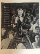Vintage Elvis Presley Magazine Pinup picture Elvis In Black Leather - $4.94