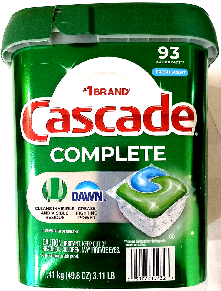 Cascade Complete Dishwasher Detergent with Dawn 93 Actionpacs