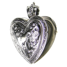 Gerochristo 3278 - Sterling Silver Engraved Heart Locket Pendant  - $335.00