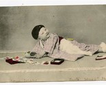 Japanese Baby Hand Colored Postcard Kyoto 1907 - $57.42
