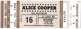 Vintage Alice Cooper Ticket Stub Janvier 16 1988 St.Louis MO Inutilisés - £35.40 GBP