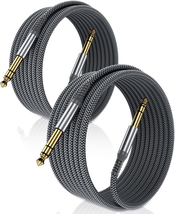 1/4 Inch TRS Instrument Guitar Cable 10Ft 2Pack,Straight 6.35Mm Guitar B... - £14.45 GBP